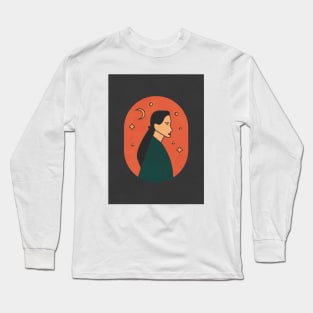 Minimal Woman Portrait 1 Long Sleeve T-Shirt